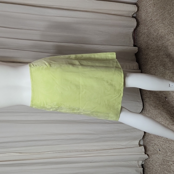 Vintage Tommy Bahama Tropical Floral Pastel Lime Green Large Wrap Pencil Skirt - Picture 5 of 10